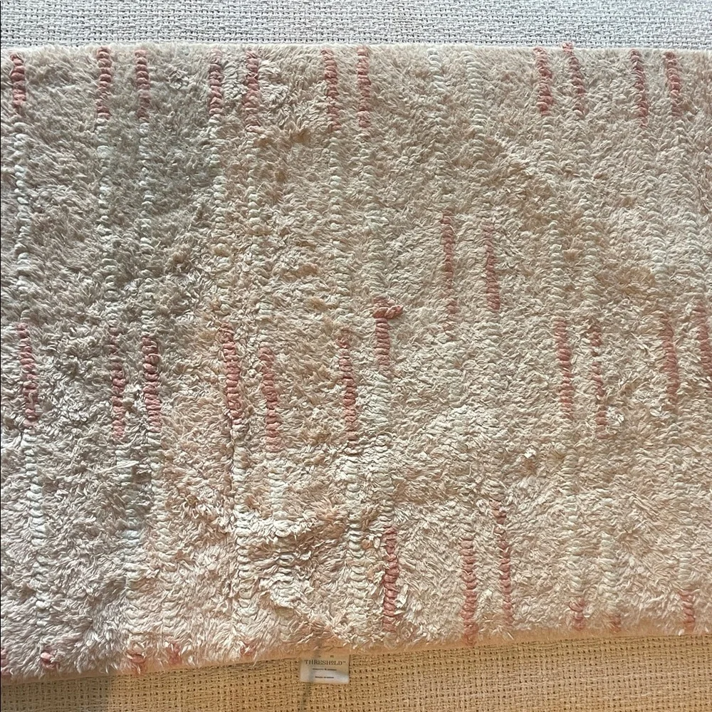 Threshold Cream and Pink Bath Mat